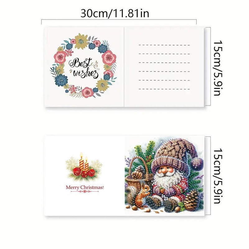 6 Pcs Diamond Art Christmas Greeting Card Set - Handmade DIY Creative Gift for Family & Friends, Relaxing Craft Kit  (Snowman) - Image 3